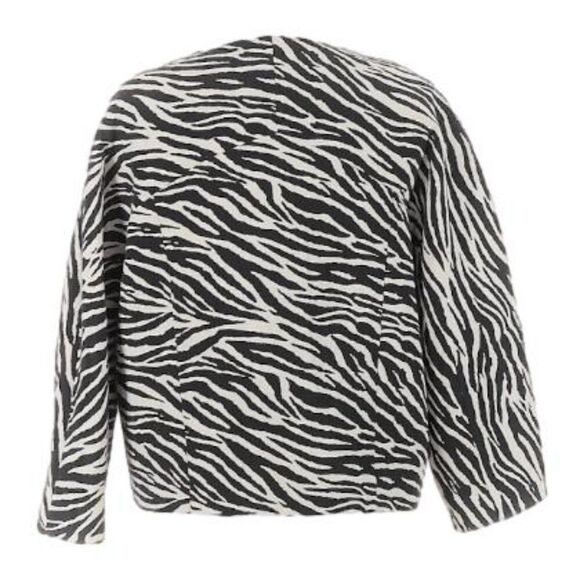 Chico's Zebra-Print Jacquard Jacket‎ Size Medium - Picture 6 of 7